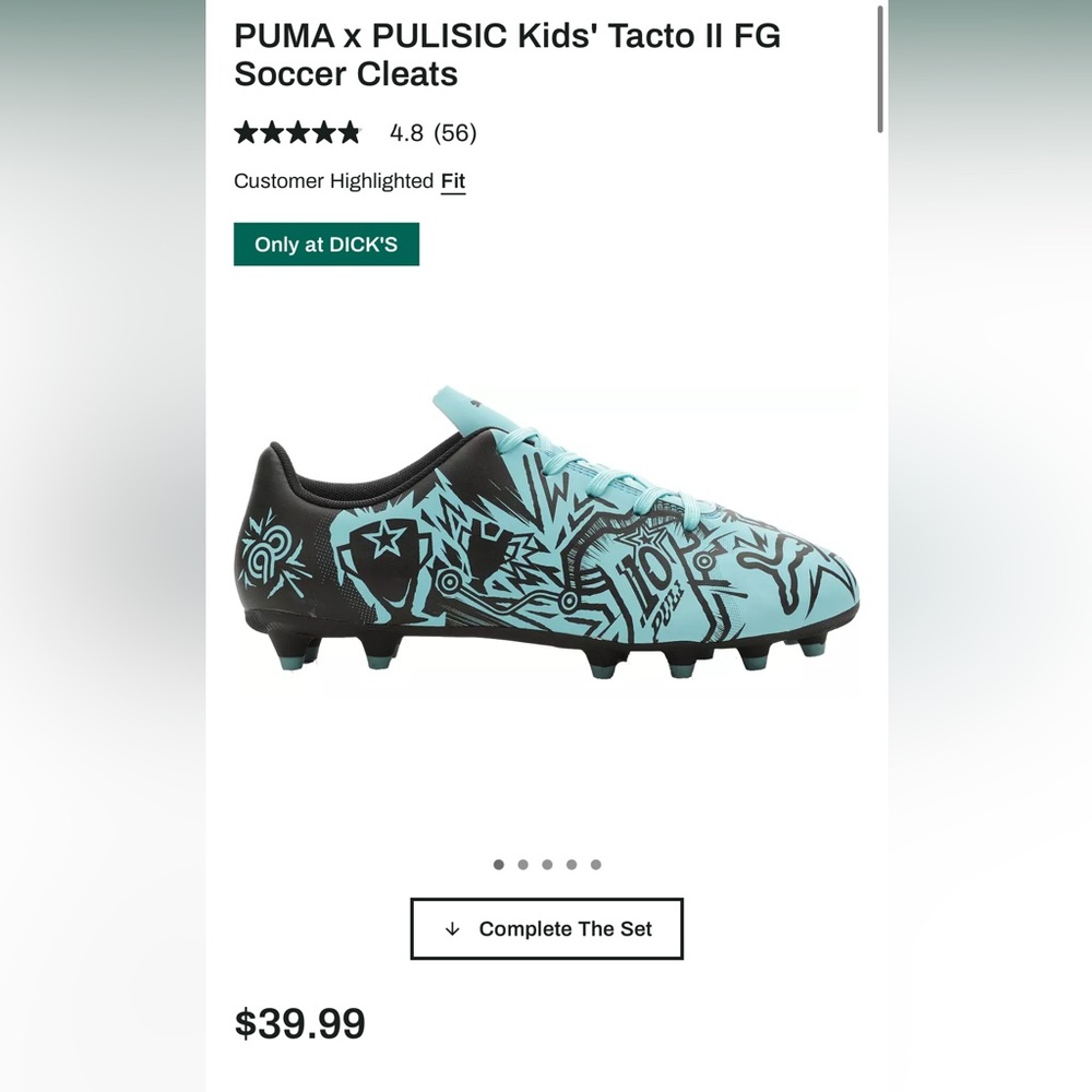 Puma x Pulisic Kids Tacto II FG Soccer Cleats